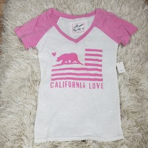 Women's Pink/ White T-shirt CALIFORNIA Sz Small